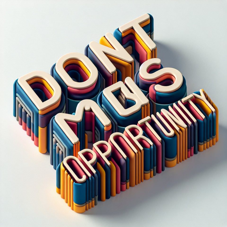 Don't miss this opportunitytypography3d render text effect image