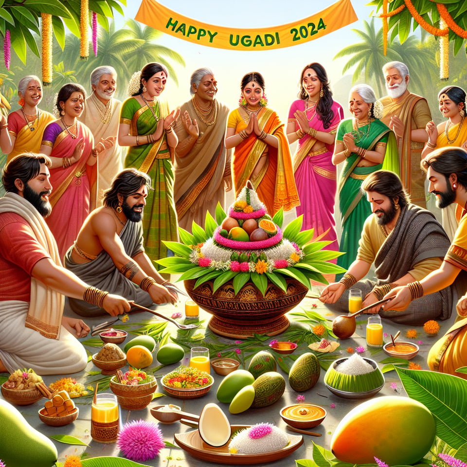 Happy Ugadi 2024 text effect image
