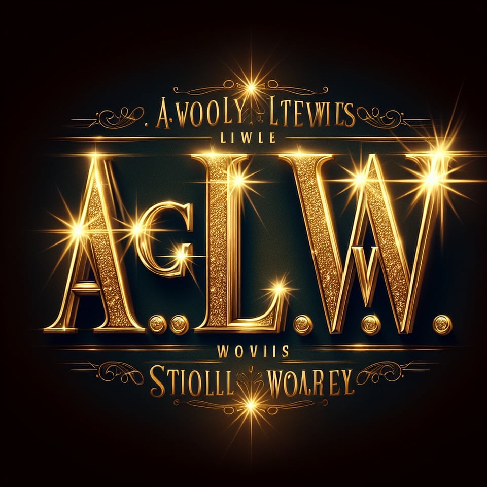 Gold text effect for the word A. G. L. O. W with sparkles celebrating royalness cinematicillustrationtypographyposter text effect image