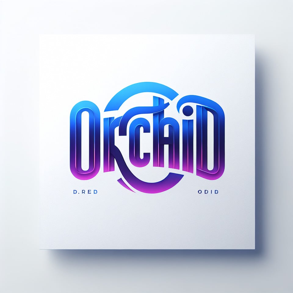 text ORCHID blue purple gradient text effect on white background text effect image