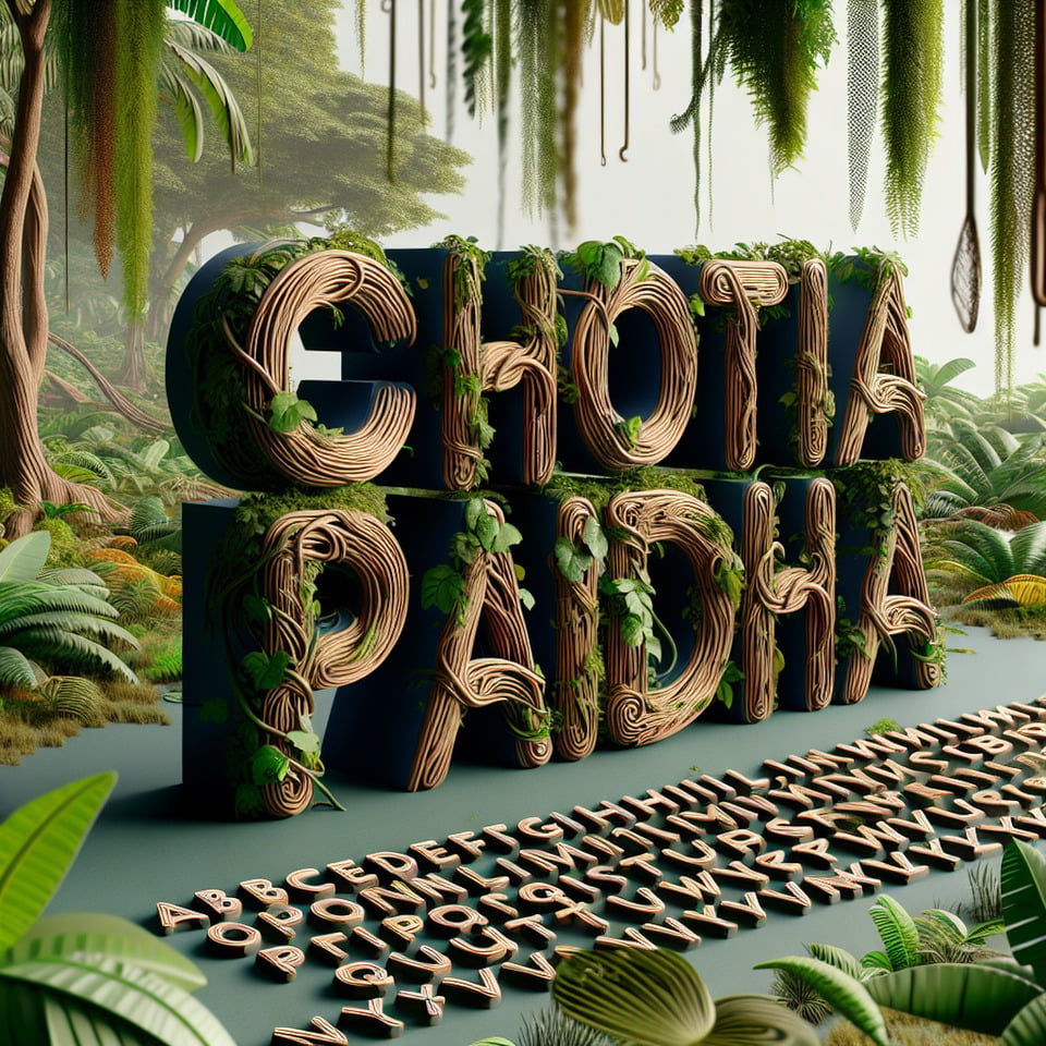 CHHOTA PAUDHA 3D TEXT IN JUNGLE FONT text effect image