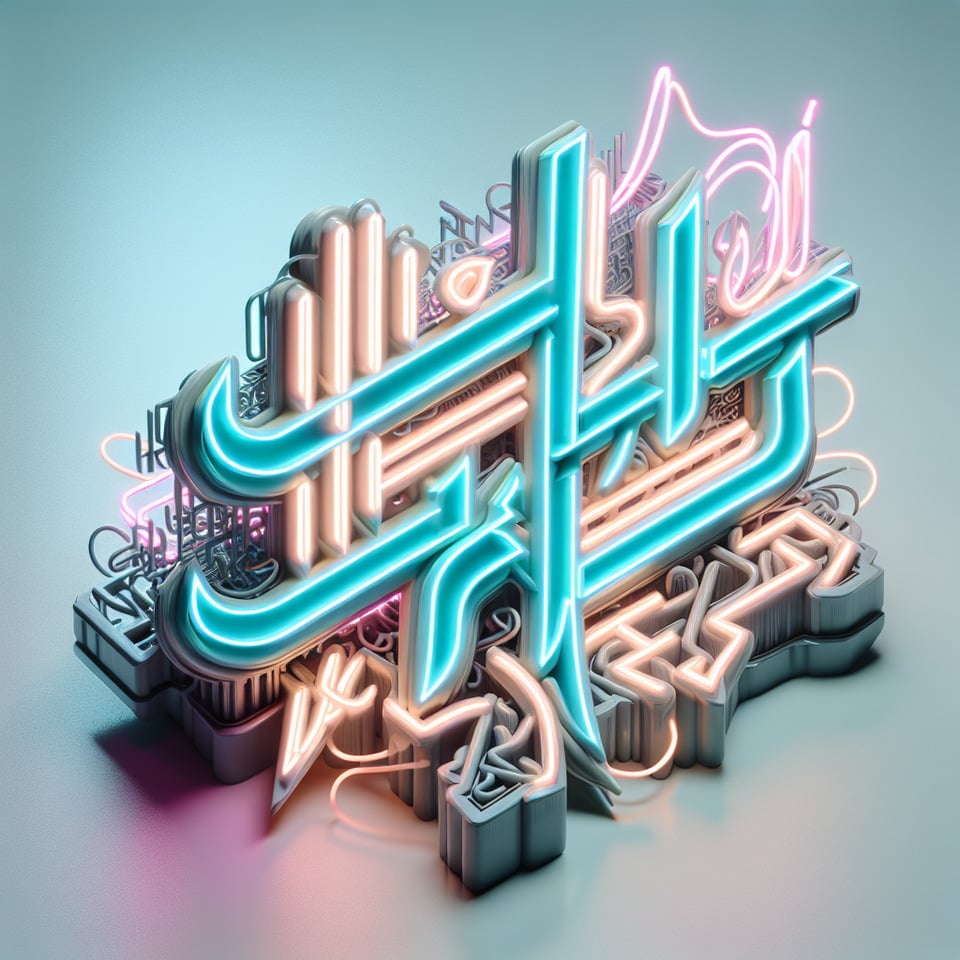 OBAIDA BIN MOHANED cyberpunk stylethree-dimensionalNeon effectfluid within textlight background text effect image