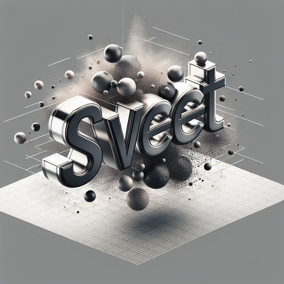 wordart SWEET on transparent3d render text effect image