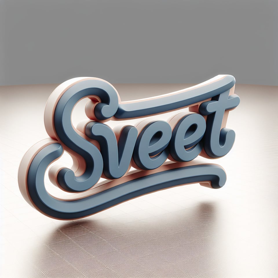 wordart SWEET on transparent3d render text effect image