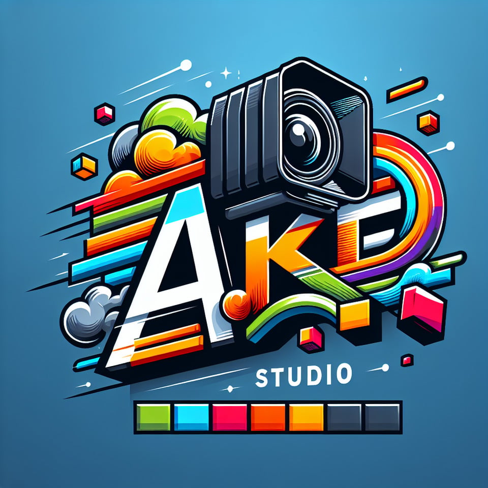 Studio A KRF Right Camera Actoin logo design 3d font text effect image