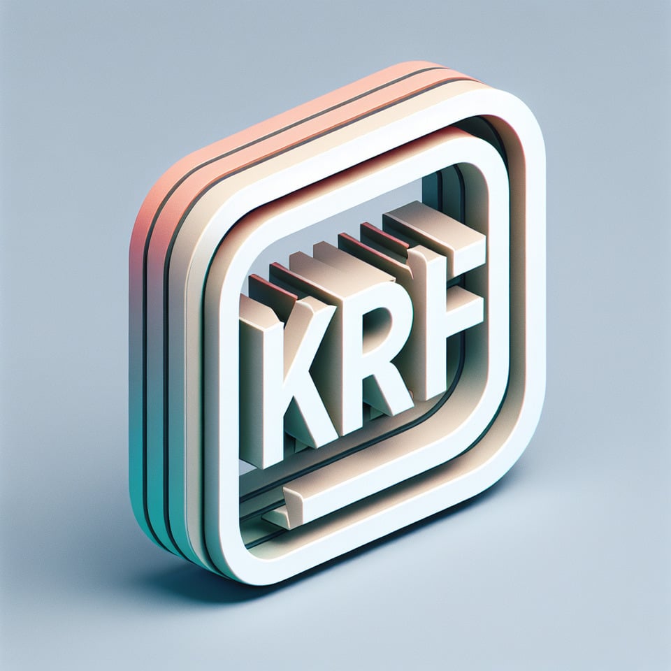 Follow rectangular KRF for instagram in 3d text effect image