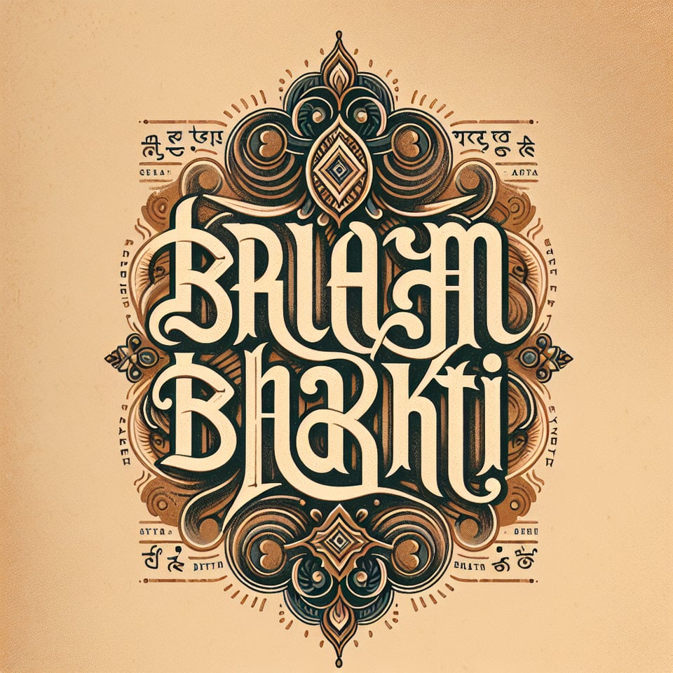 Create a old style font for Śravana Bhakti word text effect image