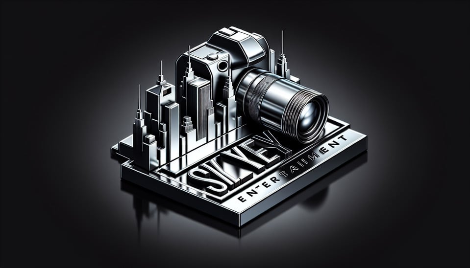 CAMERA AND CITY LOGO DESIGN 3D AND TEXT SILVERSKY ENTERTAINMENT3d render text effect image