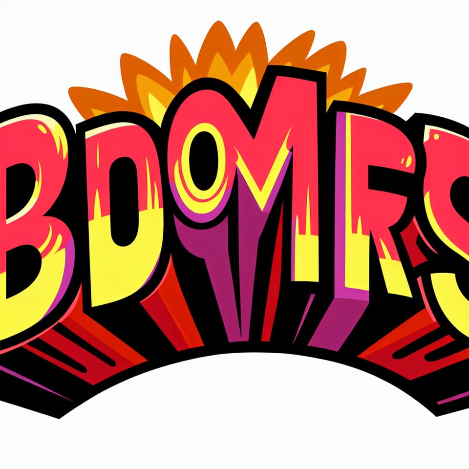 Pixar style text BLOOMERS font,on white background text effect image