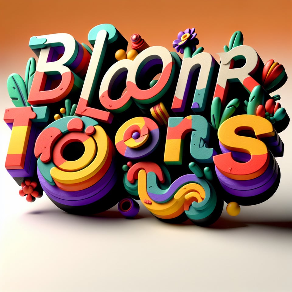 Pixar style text BLOOMERS font on white background text effect image