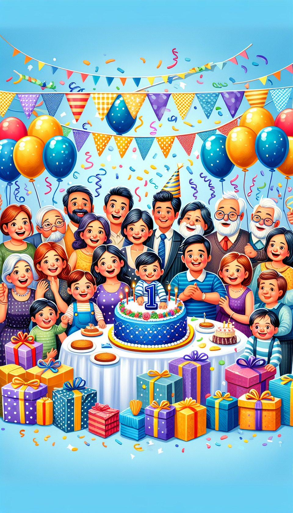 Tiwari family invite you to join the fun at our little boy's first birthday celebration text effect image