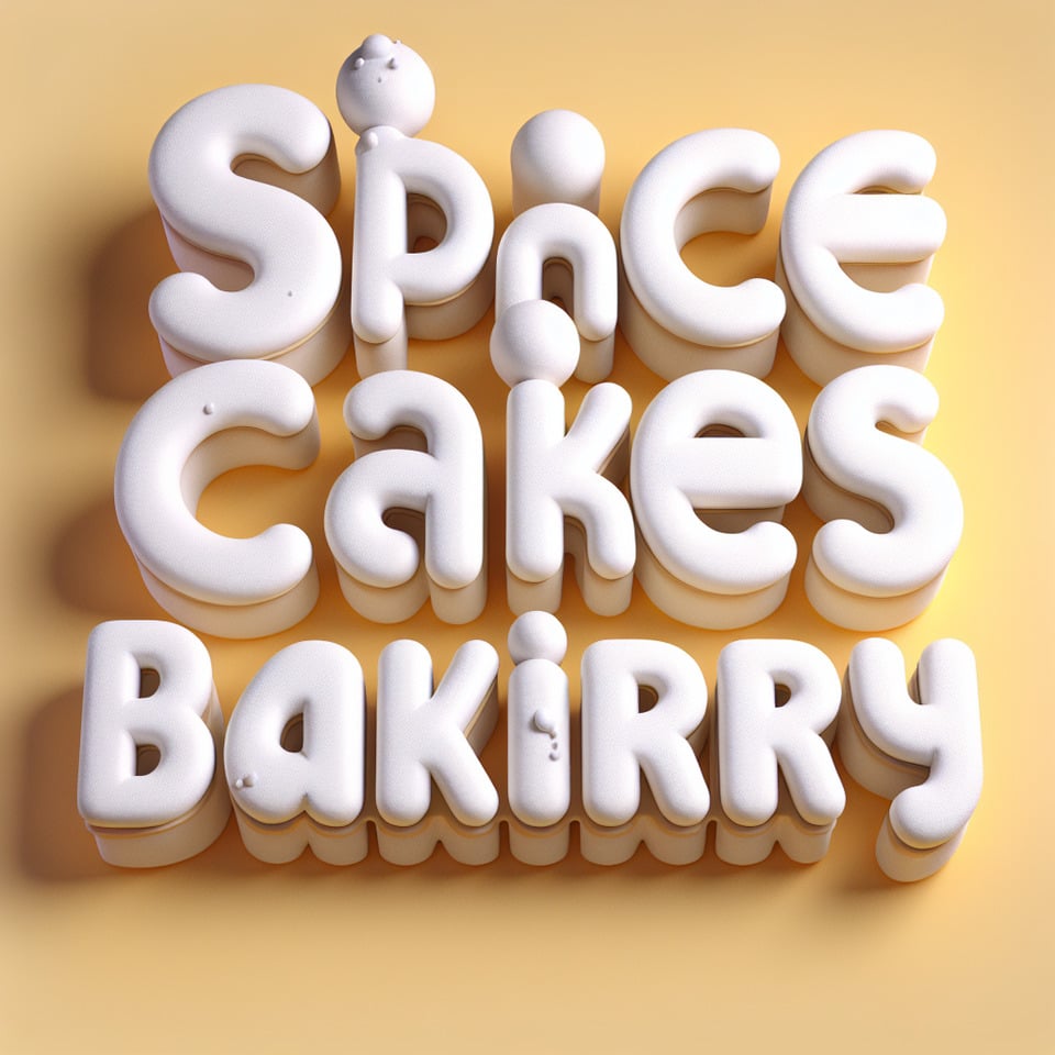 generate the words Space Cakes BAKERY. Make them look like frosting3d renderillustration text effect image