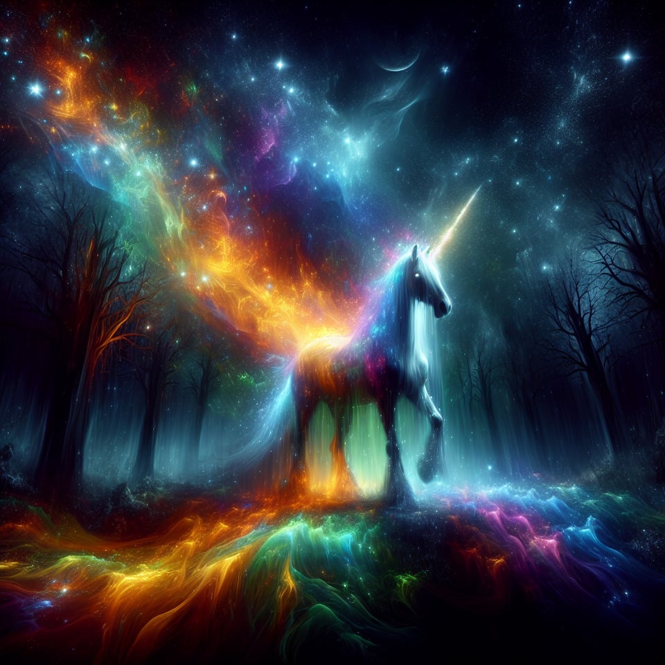 rainbow unicorndark fantasy text effect image