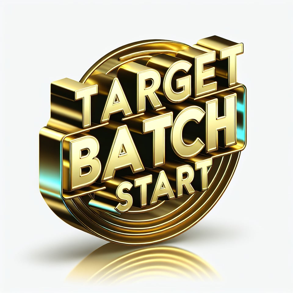 text Target Batch Start golden 3d text effect eps file on white background text effect image