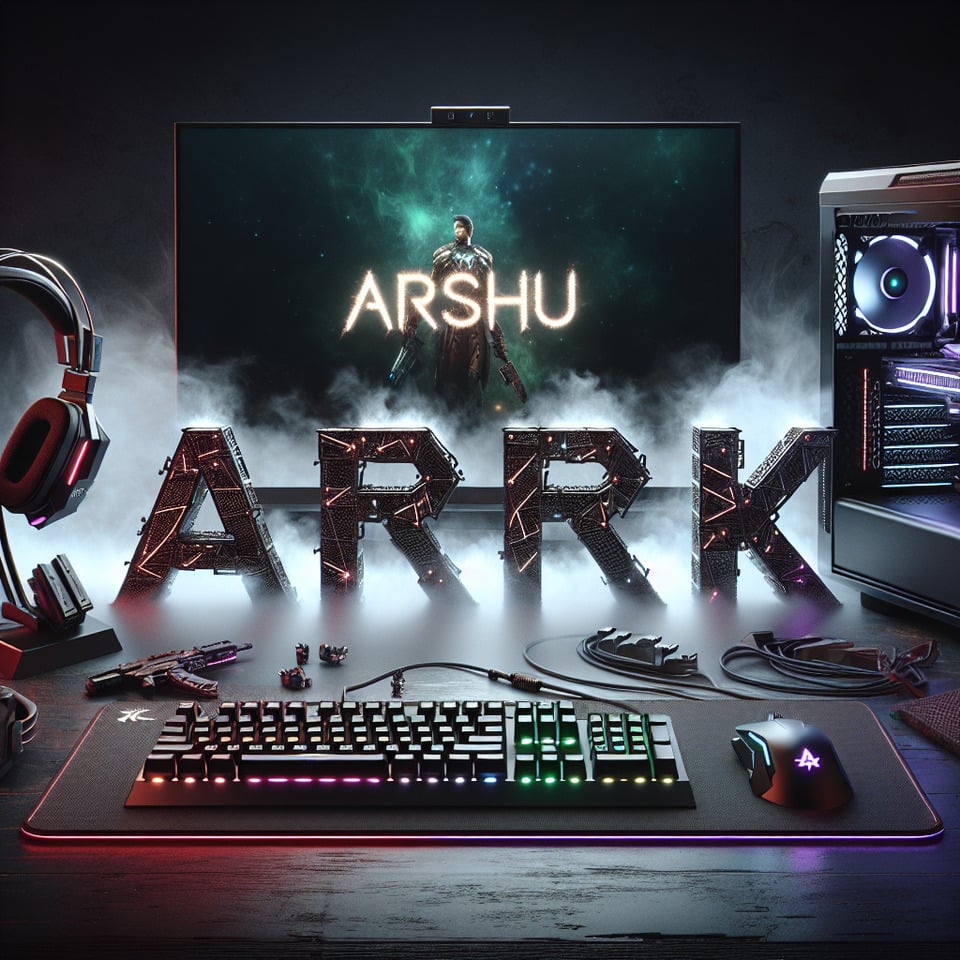 Text Arshu Stark gaming setp 3d text and smoky background text effect image
