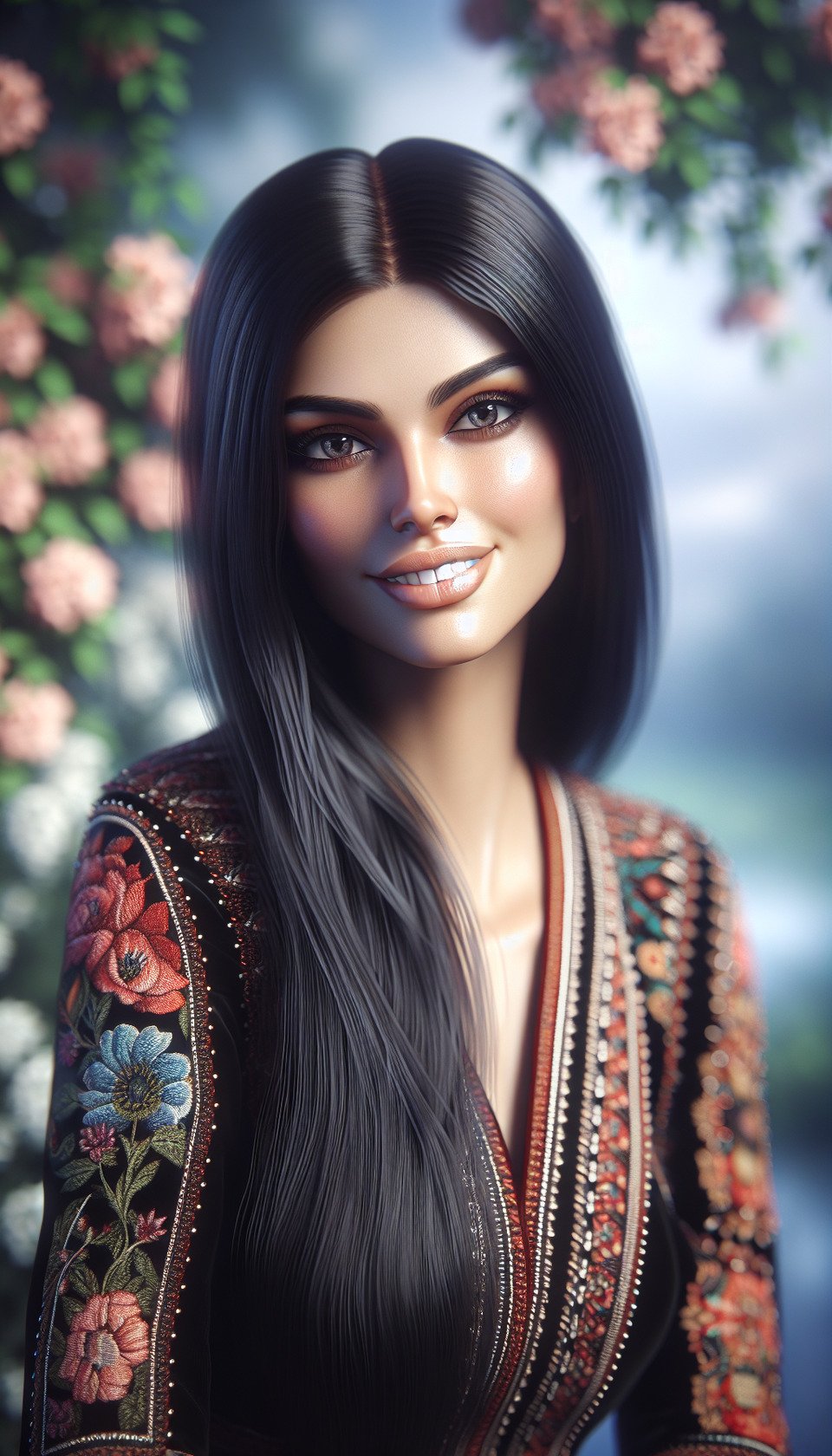 A beautiful womanphotorealistic photo text effect image