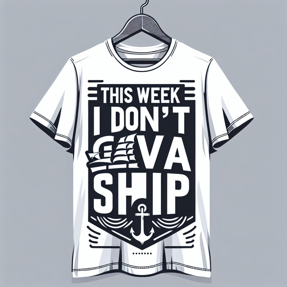 t-shirt text This Week I Don't Give A Shiptypographyillustration text effect image