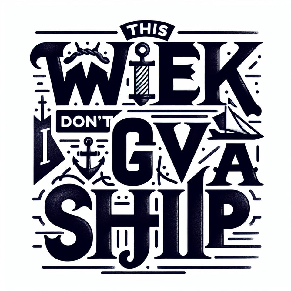 text This Week I Don't Give A Shiptypographyillustration text effect image