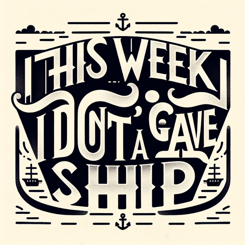text This Week I Don't Give A Shiptypographyillustration text effect image