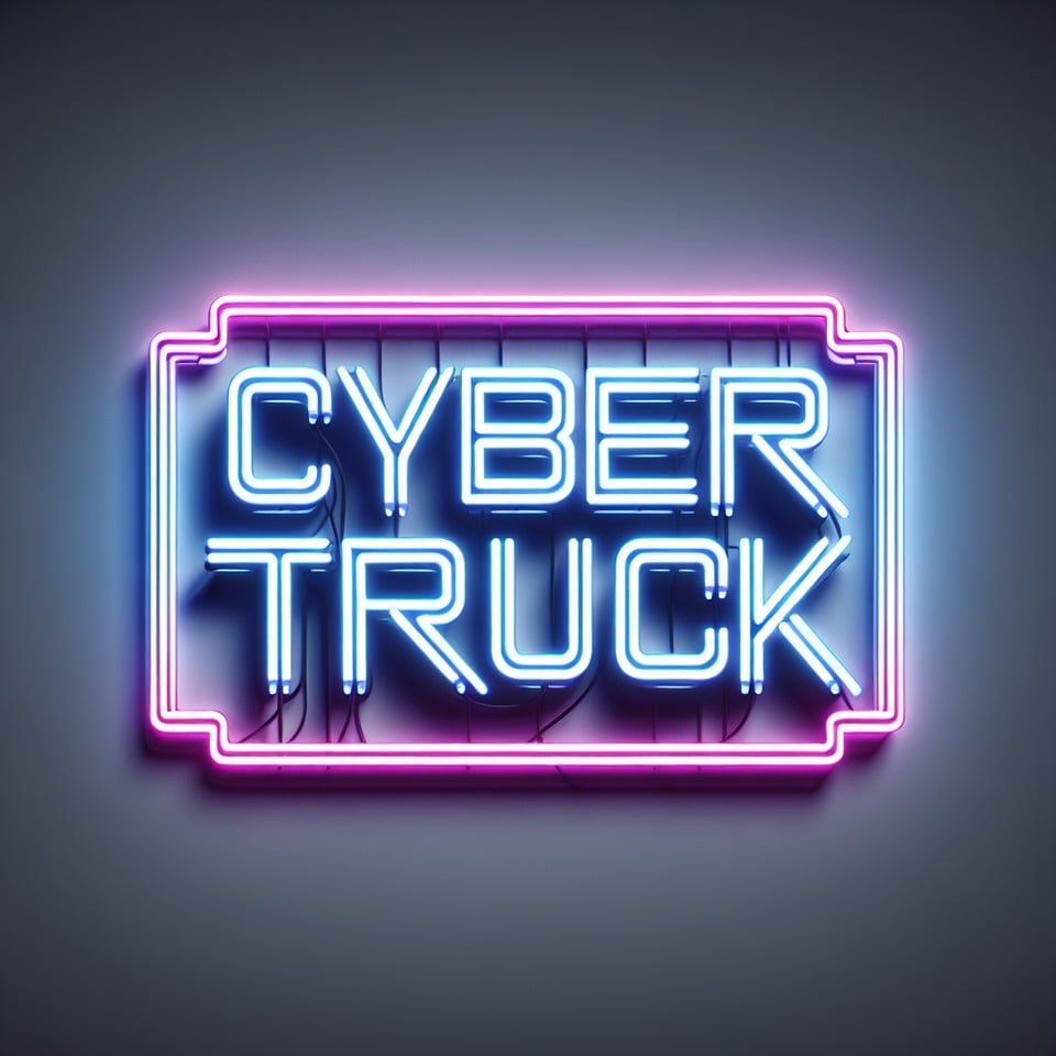 Cyber Truck neon style text effect on white background text effect image