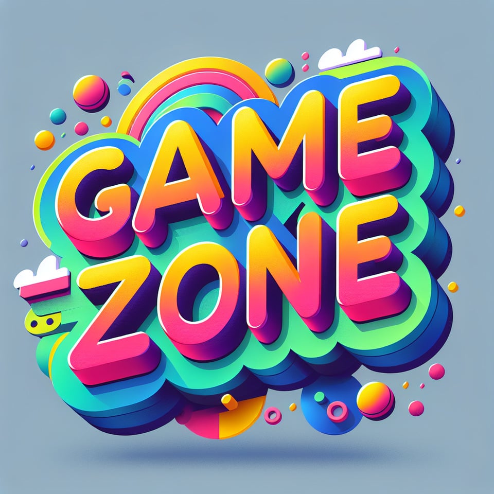 create text effect for Game zone for kids app text effect image