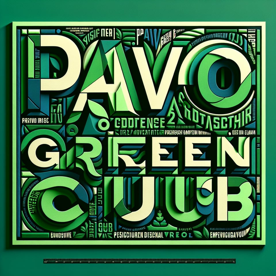 write PAVO GREEN CLUB typography text effect image