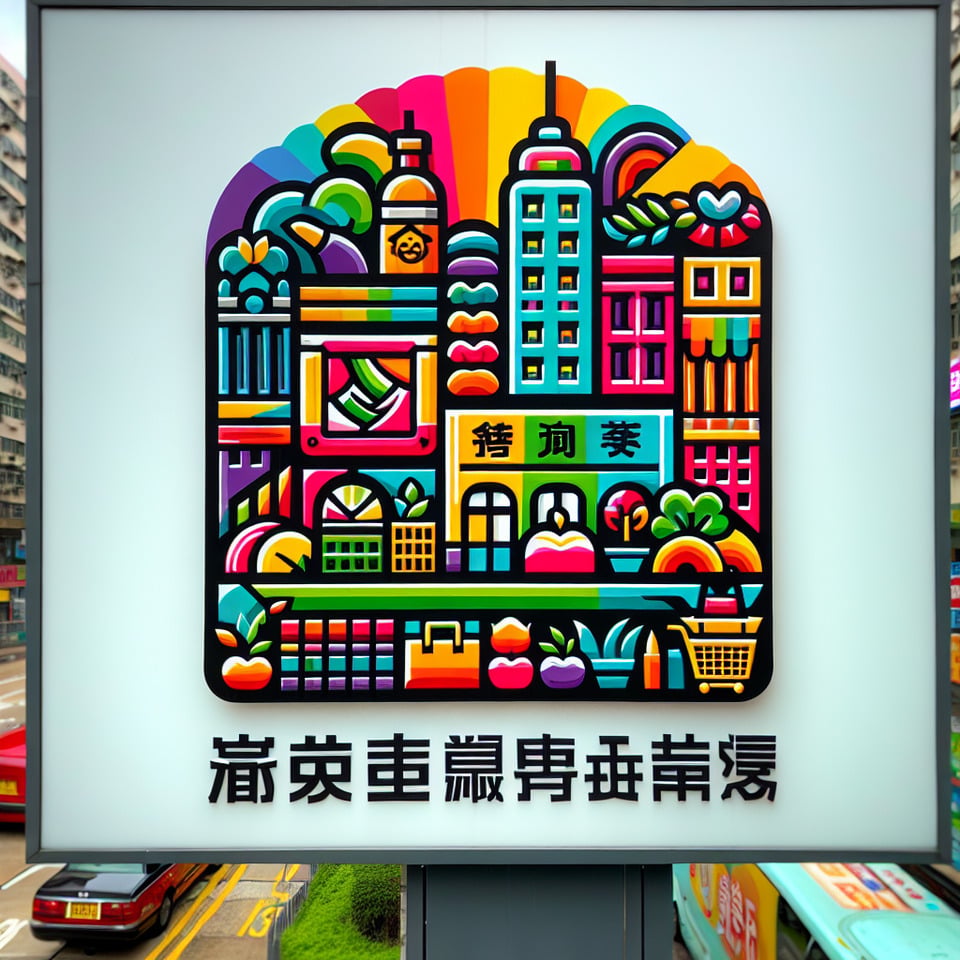 香港超市 彩色logo text effect image