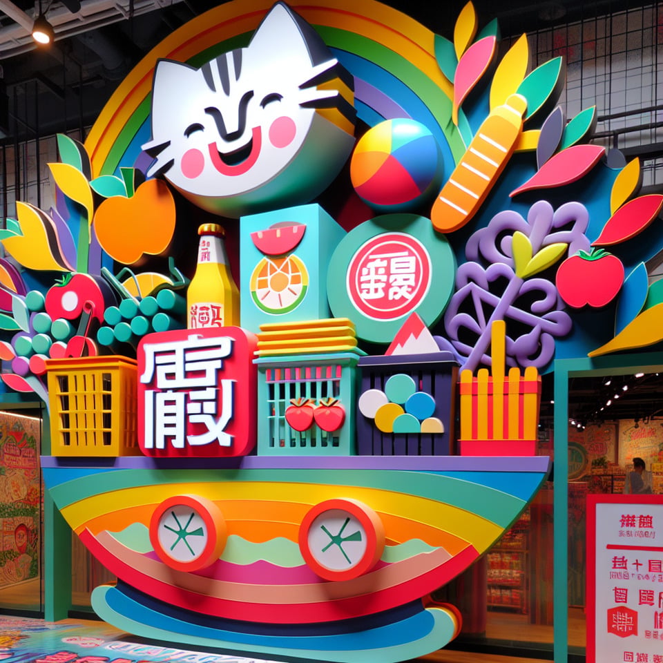 香港超市 彩色logo text effect image