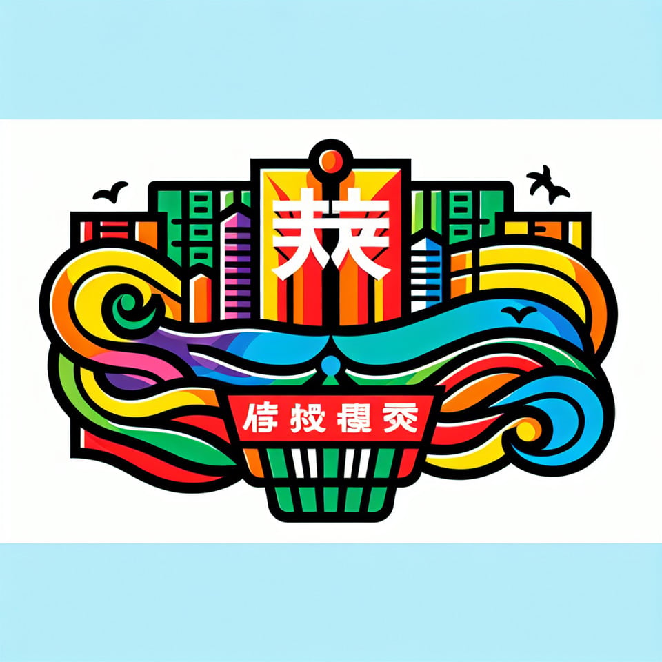 香港超市 彩色logoillustration text effect image
