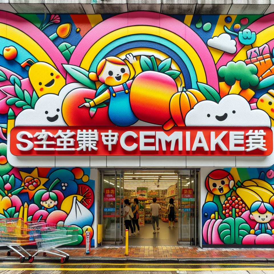 香港超市 彩色商標 text effect image