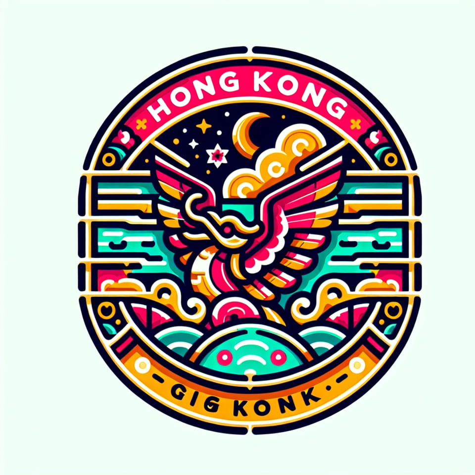 香港禮品 彩色商標 白色背景illustration text effect image