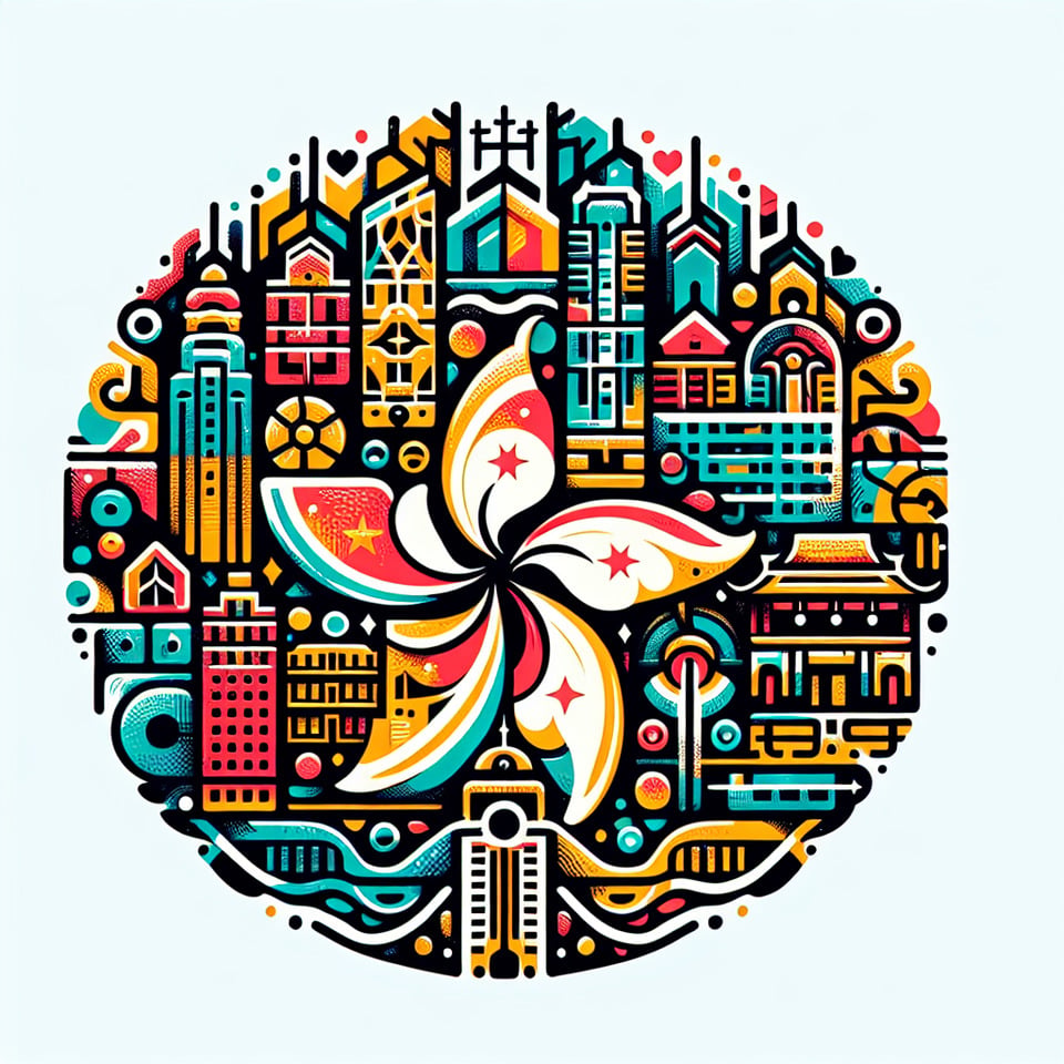 香港設計 彩色商標 白色背景illustration text effect image