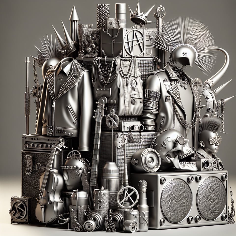 Silver Works punk 3D render text effect image