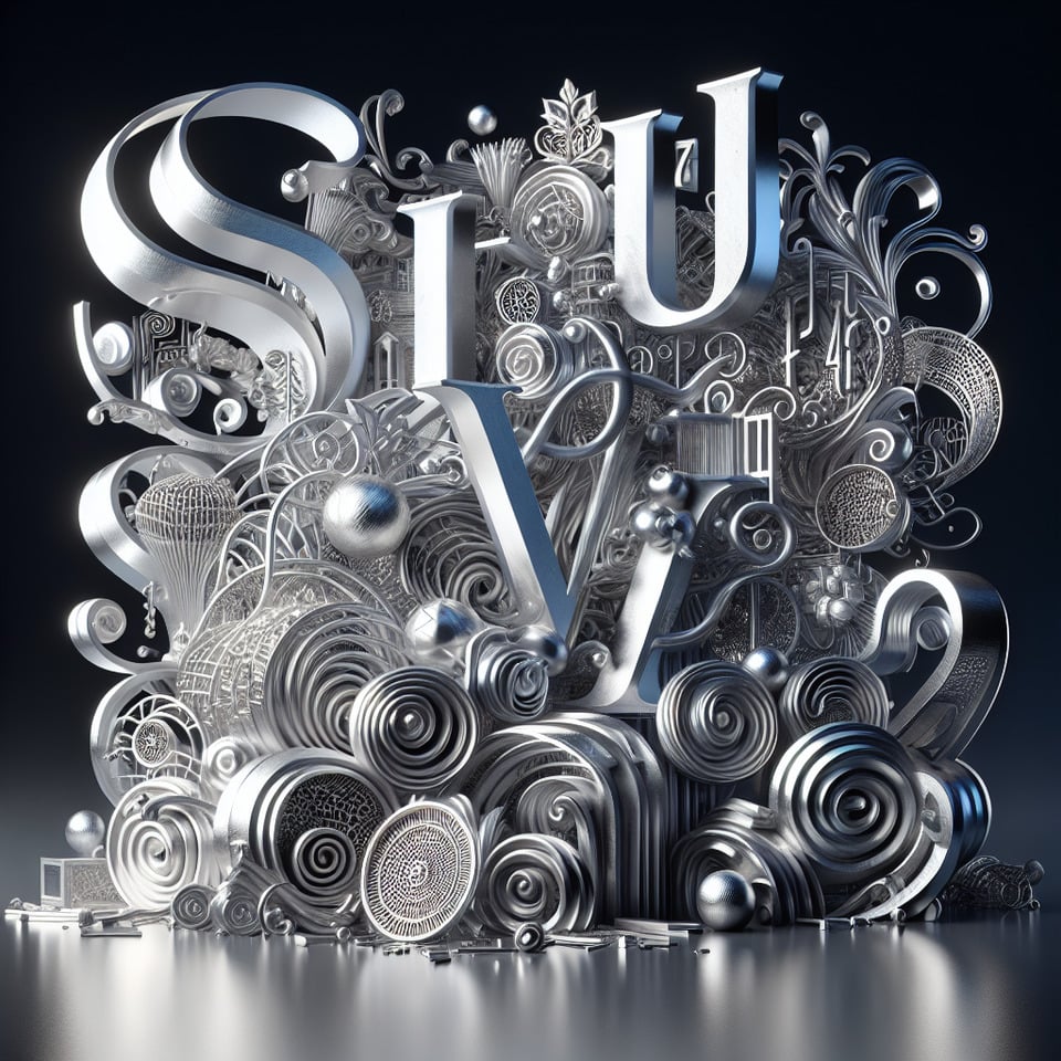 Silver Works 3D rendertypography3d render text effect image