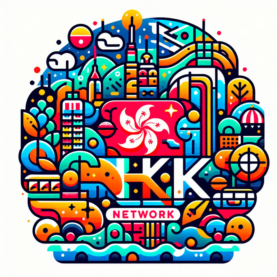 香港網絡 彩色商標 白色背景illustration text effect image