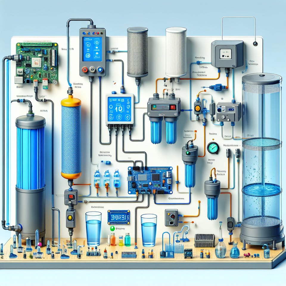 To purify bad quality water into pure wateryou can create an advanced DIY IoT-based water purification system with the following components and features:,,*Materials Needed:*,1. Water filtration system with multiple stages (e.g.sediment filteractivated carbon filterreverse osmosis membrane),2. IoT microcontroller board with Wi-Fi or Bluetooth connectivity (e.g.ESP32Raspberry Pi),3. Water quality sensors (e.g.pH sensorturbidity sensorconductivity sensor),4. UV sterilization unit or ozone generator for disinfection,5. Solenoid valves or peristaltic pumps for precise control,6. Flow sensors,7. Relay modules for switching high-power devices,8. LCD display or OLED screen for local feedback,9. Additional sensors for temperaturehumidityand pressure monitoring,10. Power source (e.g.battery packAC adapter),11. Enclosure for housing the components,,*Advanced Features:*,,1. *Multi-Stage Filtration:* Implement a multi-stage filtration process to remove various contaminants from the water. Include sediment filters to remove large particlesactivated carbon filters to adsorb organic compounds and odorsand a reverse osmosis membrane to remove dissolved solids and contaminants.,,2. *Real-Time Monitoring:* Install water quality sensors to monitor key parameters such as pH levelsturbidityconductivityand temperature in real-time. Use flow sensors to measure water flow rates and ensure proper operation of the purification system.,,3. *Automated Control:* Develop automated control algorithms to adjust purification settings based on sensor readings and preset thresholds. For examplethe system can activate specific filters or adjust flow rates to maintain optimal water quality levels.,,4. *Disinfection:* Incorporate a UV sterilization unit or ozone generator to disinfect the purified water and eliminate any remaining bacteriavirusesor pathogens. Ensure proper dosing and exposure time for effective disinfection.,,5. *Remote Access and Control:* Enable remote monitoring and control of the purification system via a smartphone app or web interface. Users can check water quality metricsreceive alerts for abnormal conditionsand adjust purification settings from anywhere with an internet connection.,,6. *Data Logging and Analytics:* Log sensor data to a cloud database for historical analysis and trend tracking. Use data analytics techniques to identify patternsdetect anomaliesand optimize purification processes over time.,,7. *Integration with Smart Home Ecosystem:* Integrate the water purification system with other smart home devices and platforms. For exampleyou can sync with smart speakers to receive voice commandsor integrate with home automation systems for seamless operation.,,8. *Energy Efficiency Optimization:* Optimize energy usage by scheduling purification cycles during off-peak hours or adjusting power settings based on usage patterns. Use low-power components and sleep modes to minimize energy consumption when idle.,,By incorporating these advanced features into your DIY IoT-based water purification systemyou can effectively purify bad quality water into puresafe drinking water for various applicationsincluding drinkingcookingand hygiene. This project can serve as a sustainable solution for addressing water quality challenges in homescommunitiesor disaster-affected areas. text effect image