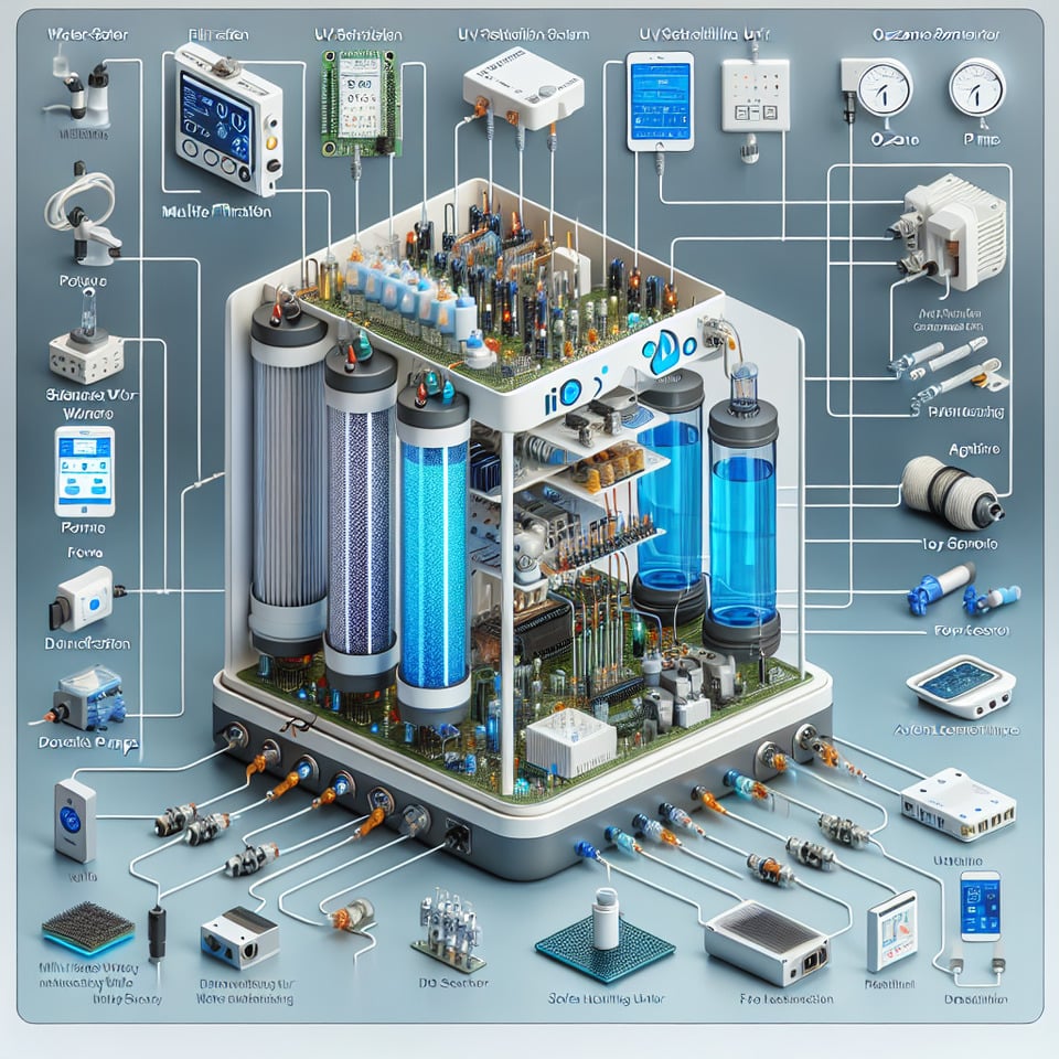 To purify bad quality water into pure wateryou can create an advanced DIY IoT-based water purification system with the following components and features:,,*Materials Needed:*,1. Water filtration system with multiple stages (e.g.sediment filteractivated carbon filterreverse osmosis membrane),2. IoT microcontroller board with Wi-Fi or Bluetooth connectivity (e.g.ESP32Raspberry Pi),3. Water quality sensors (e.g.pH sensorturbidity sensorconductivity sensor),4. UV sterilization unit or ozone generator for disinfection,5. Solenoid valves or peristaltic pumps for precise control,6. Flow sensors,7. Relay modules for switching high-power devices,8. LCD display or OLED screen for local feedback,9. Additional sensors for temperaturehumidityand pressure monitoring,10. Power source (e.g.battery packAC adapter),11. Enclosure for housing the components,,*Advanced Features:*,,1. *Multi-Stage Filtration:* Implement a multi-stage filtration process to remove various contaminants from the water. Include sediment filters to remove large particlesactivated carbon filters to adsorb organic compounds and odorsand a reverse osmosis membrane to remove dissolved solids and contaminants.,,2. *Real-Time Monitoring:* Install water quality sensors to monitor key parameters such as pH levelsturbidityconductivityand temperature in real-time. Use flow sensors to measure water flow rates and ensure proper operation of the purification system.,,3. *Automated Control:* Develop automated control algorithms to adjust purification settings based on sensor readings and preset thresholds. For examplethe system can activate specific filters or adjust flow rates to maintain optimal water quality levels.,,4. *Disinfection:* Incorporate a UV sterilization unit or ozone generator to disinfect the purified water and eliminate any remaining bacteriavirusesor pathogens. Ensure proper dosing and exposure time for effective disinfection.,,5. *Remote Access and Control:* Enable remote monitoring and control of the purification system via a smartphone app or web interface. Users can check water quality metricsreceive alerts for abnormal conditionsand adjust purification settings from anywhere with an internet connection.,,6. *Data Logging and Analytics:* Log sensor data to a cloud database for historical analysis and trend tracking. Use data analytics techniques to identify patternsdetect anomaliesand optimize purification processes over time.,,7. *Integration with Smart Home Ecosystem:* Integrate the water purification system with other smart home devices and platforms. For exampleyou can sync with smart speakers to receive voice commandsor integrate with home automation systems for seamless operation.,,8. *Energy Efficiency Optimization:* Optimize energy usage by scheduling purification cycles during off-peak hours or adjusting power settings based on usage patterns. Use low-power components and sleep modes to minimize energy consumption when idle.,,By incorporating these advanced features into your DIY IoT-based water purification systemyou can effectively purify bad quality water into puresafe drinking water for various applicationsincluding drinkingcookingand hygiene. This project can serve as a sustainable solution for addressing water quality challenges in homescommunitiesor disaster-affected areas. text effect image