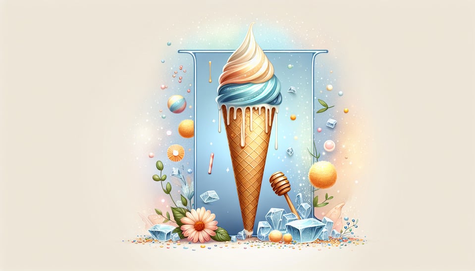 I is for Ice creamcold and sweet text effect image