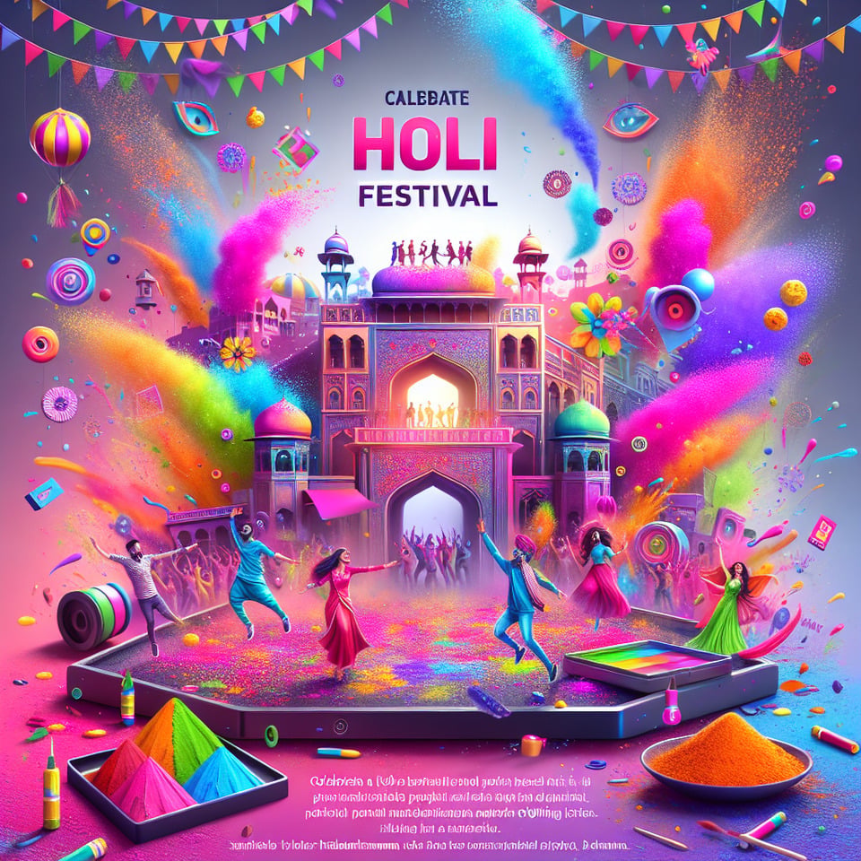 happy holi from rajendra sharma 3d renderillustrationpostercinematictypographyphotopaintingfashion text effect image
