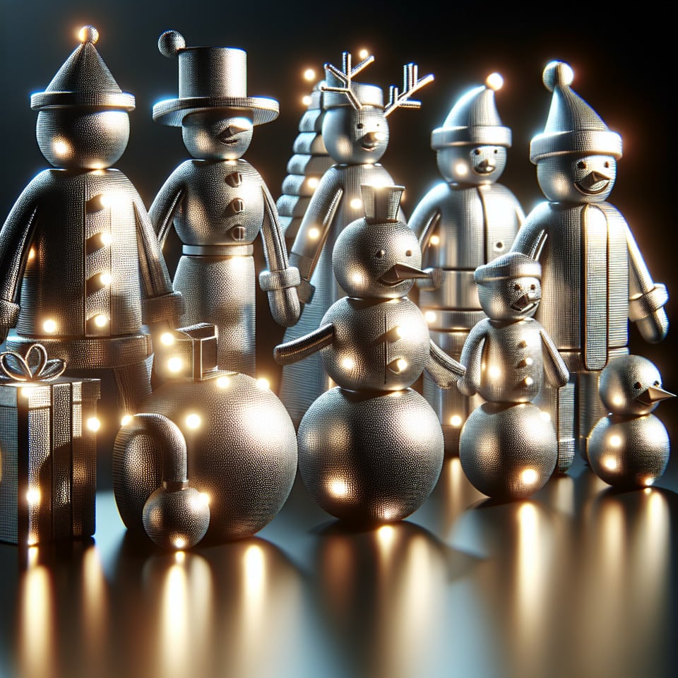 Chrismas three-dimensional characters 3d metallic color text effect image
