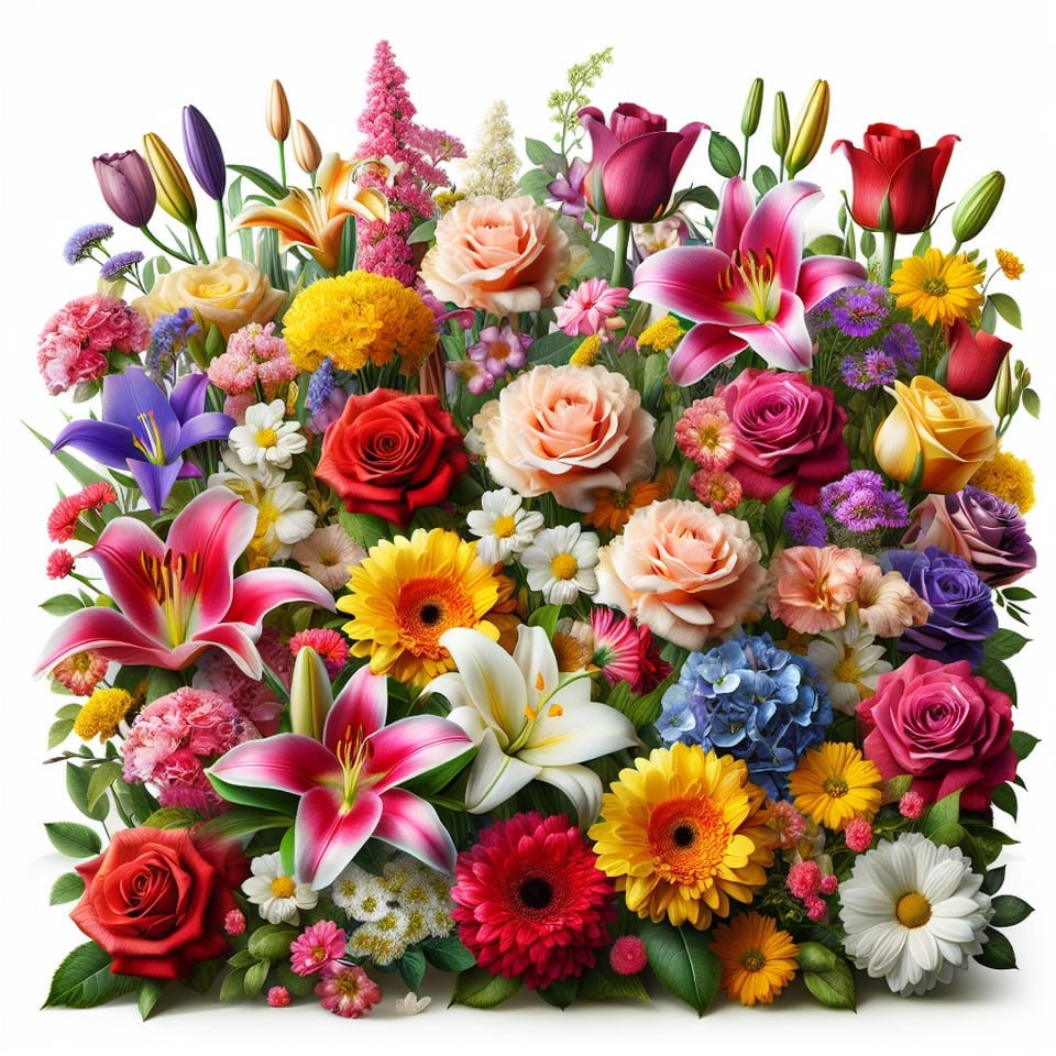 Flowers with white background text effect image