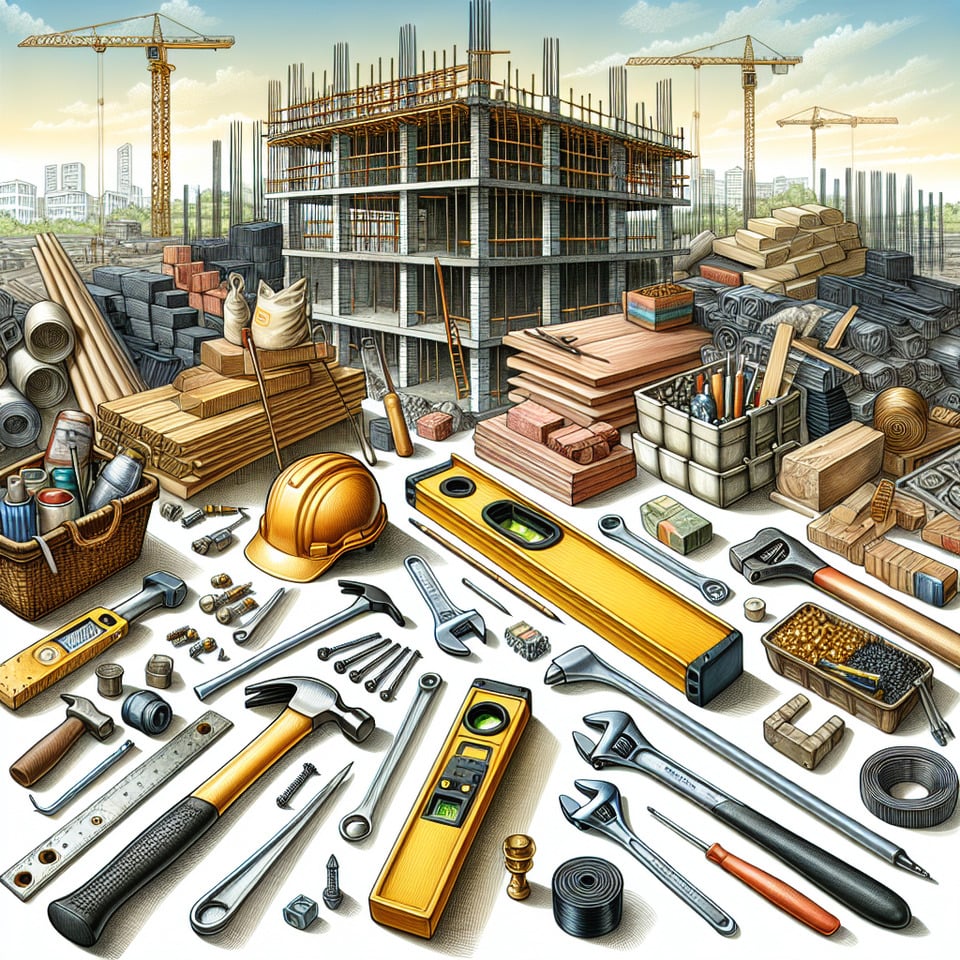 Equipment For ,Building Construction Material text effect image