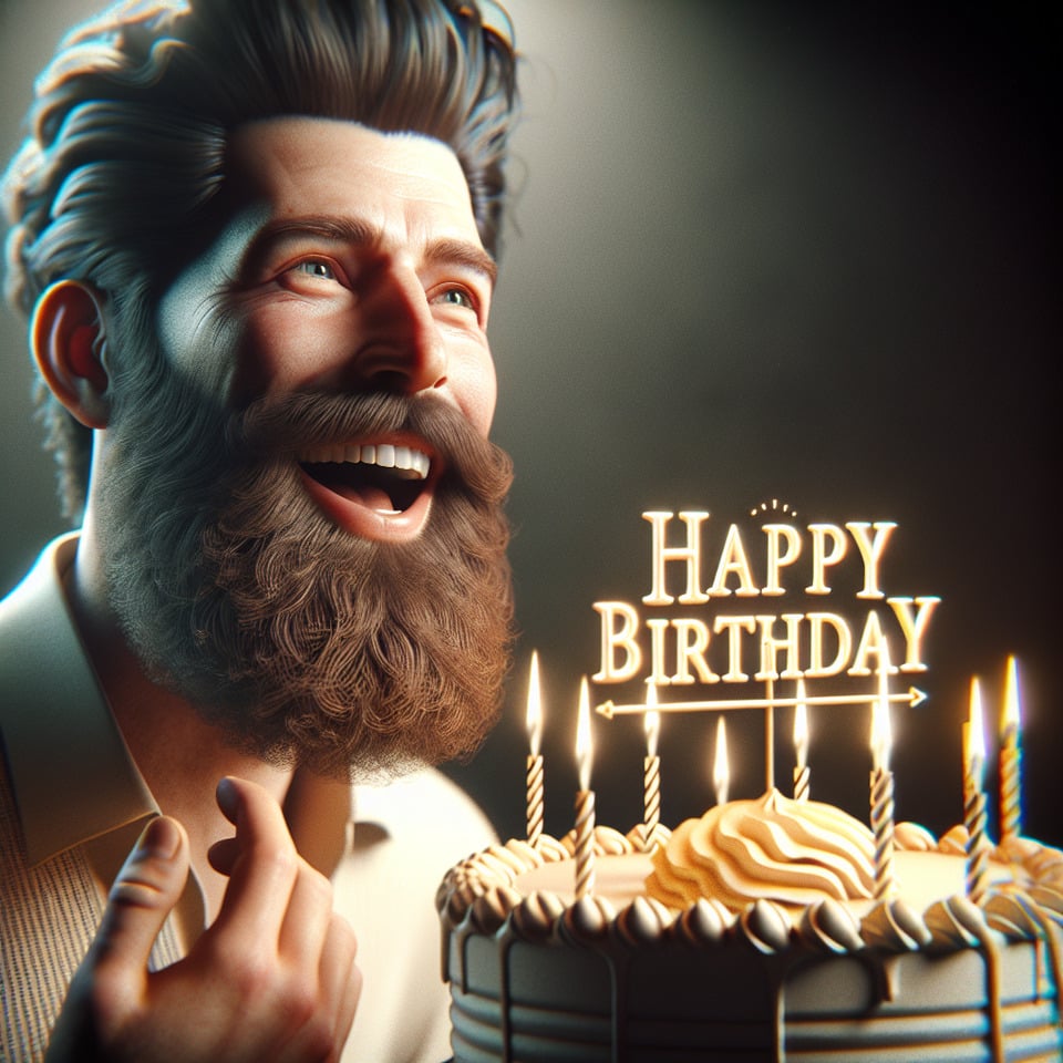 Image of man without beard Happy Birthday Girish Kaushik Sir Image of man without beard 3d rendercinematicphoto text effect image
