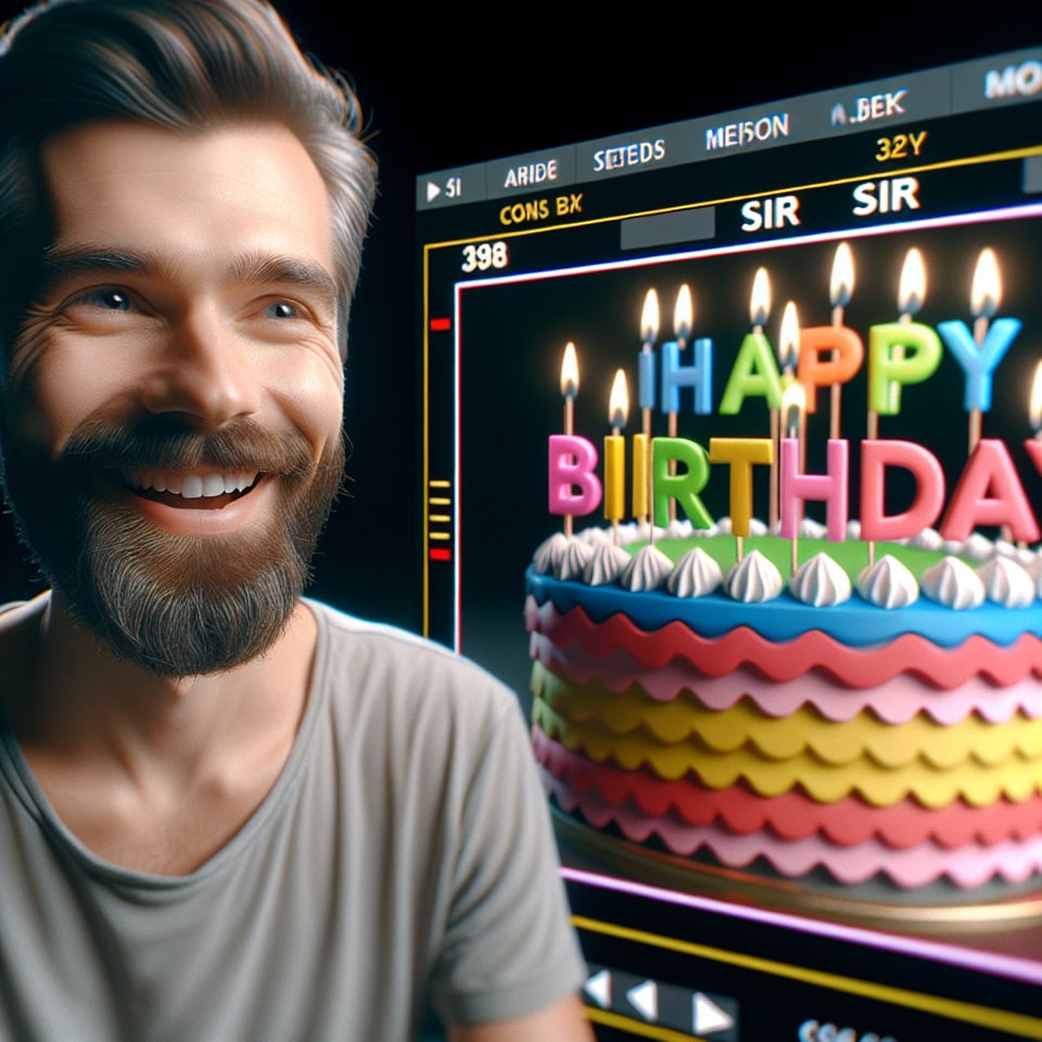 Image of man without beard Happy Birthday Girish Kaushik Sir 3d rendercinematicphoto text effect image