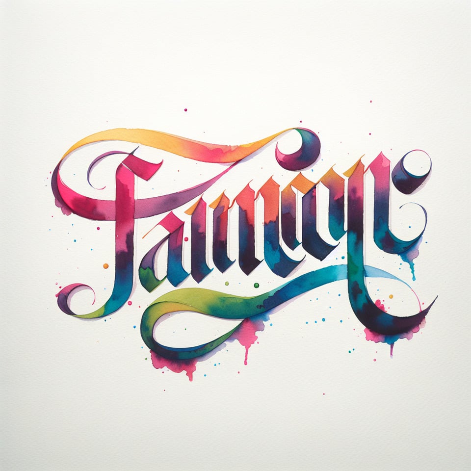text Taimoor beautiful watercolor lettering on white background text effect image