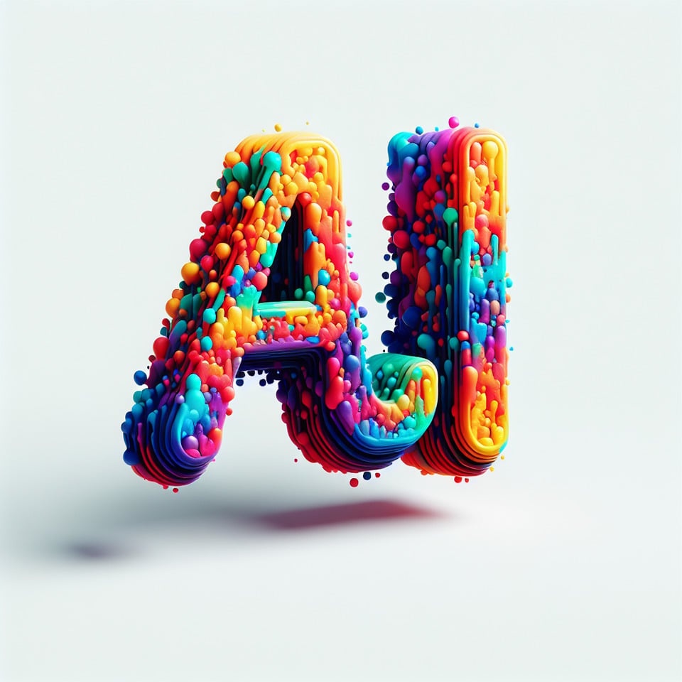 Text AUI colorful splash 3d text on white background text effect image