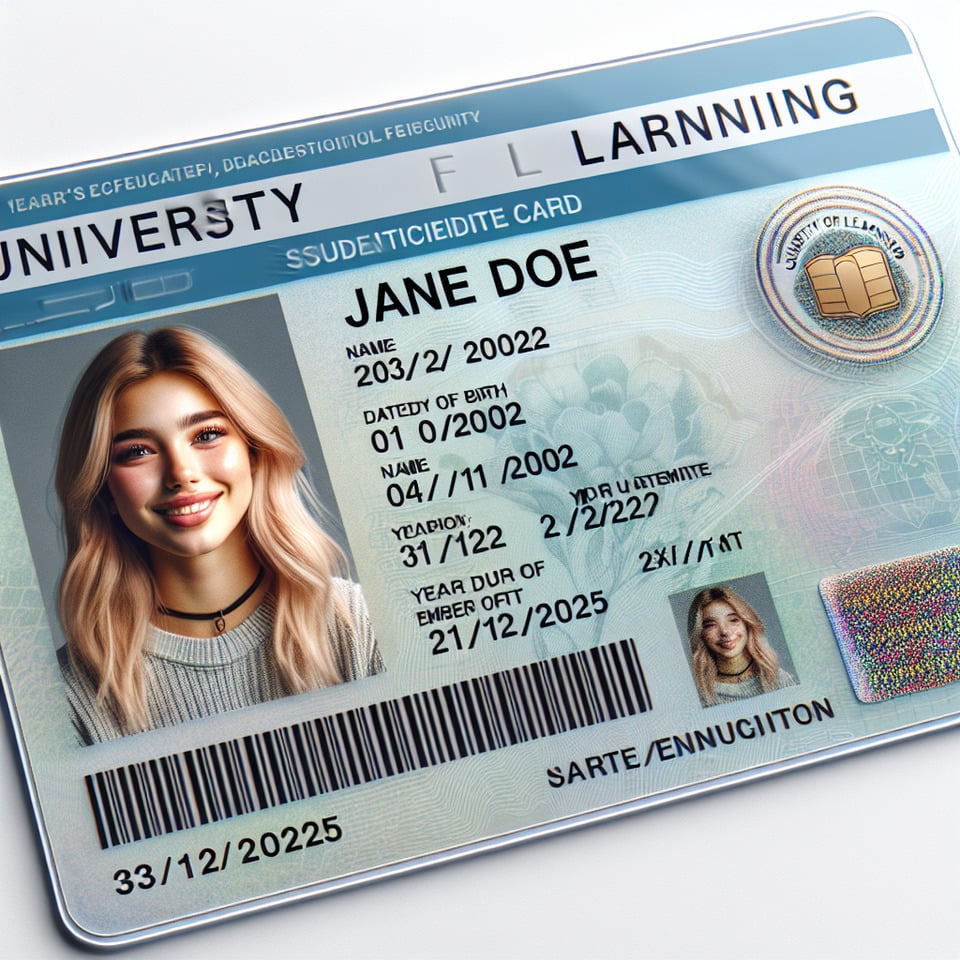 STUDENT'S IDENTITY CARD text effect image