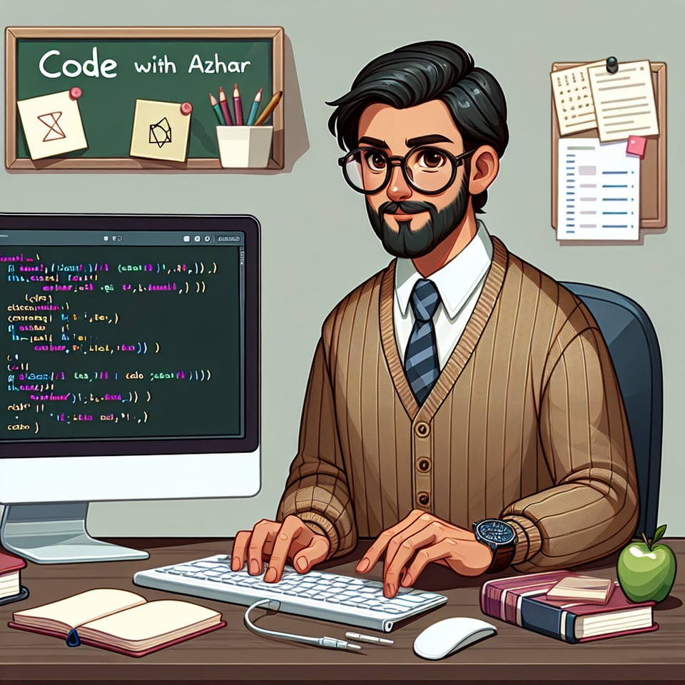 Code with Azhar text effect image