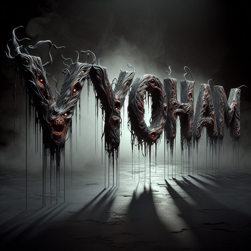 VYOOHAM text written in horror terrifying way text effect image