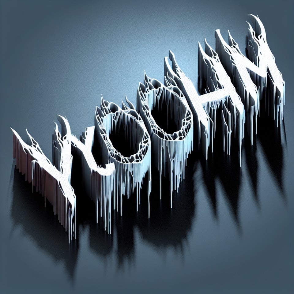 VYOOOHAM text written in horror terrifying way3d render text effect image